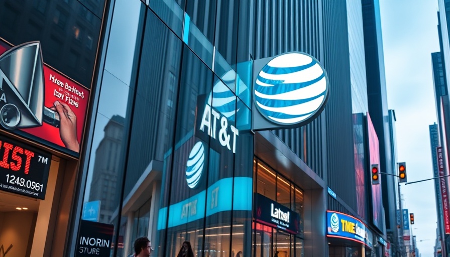 AT&T logo on building amid spectrum licenses acquisition buzz.