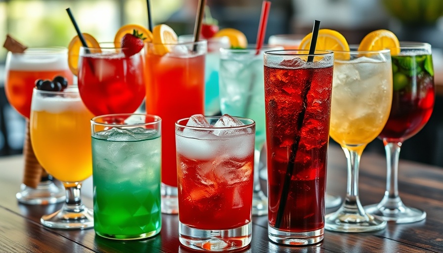 Assortment of alcoholic and sugary drinks potentially linked to hair loss.