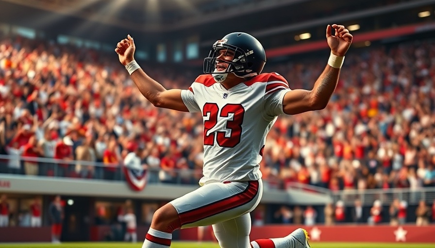 Denver Broncos Super Bowl aspirations represented by celebrating football player.