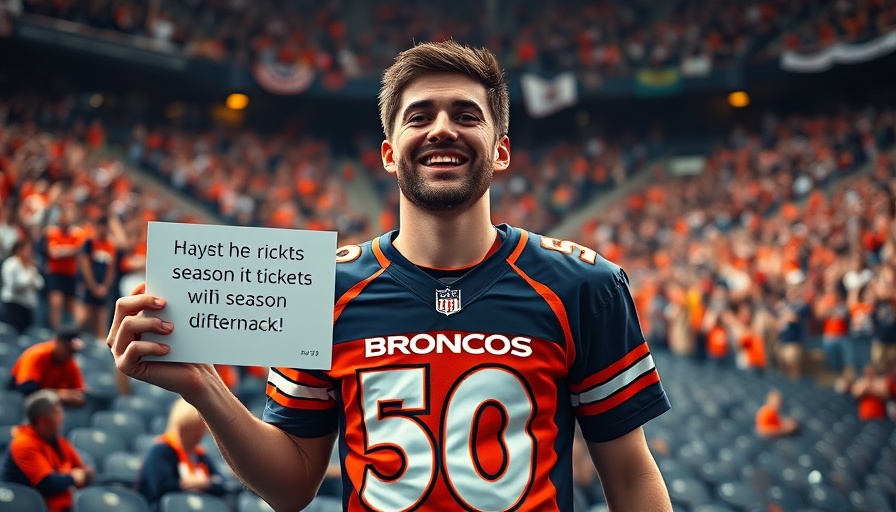 Broncos fan in stadium awaits season-ticket availability.