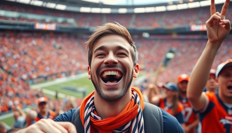 Denver Broncos fan spreading positivity at a game.