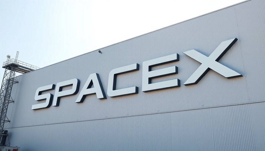 SpaceX logo on building representing EchoStar spectrum licenses.