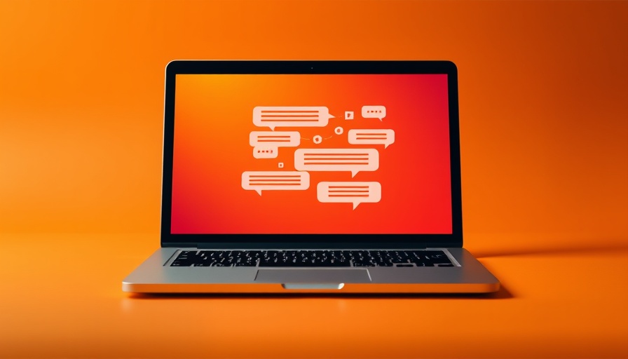 UAE AI Model K2 Think represented on a minimalist laptop with chat bubbles.