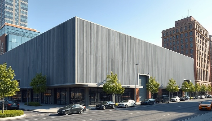 RiNo warehouse and adjacent building in urban setting