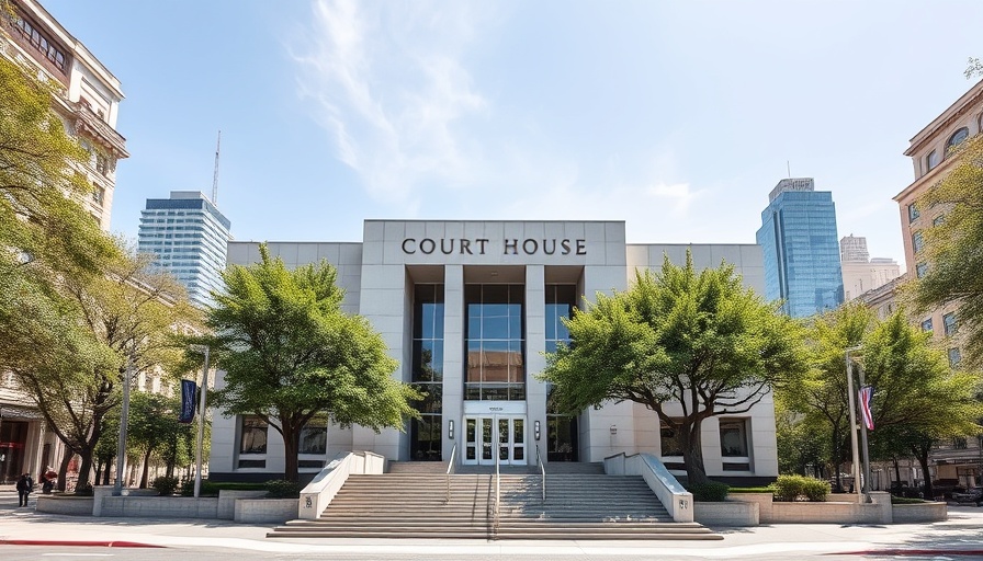 Entrance of a courthouse in Denver related to real estate lawsuits.