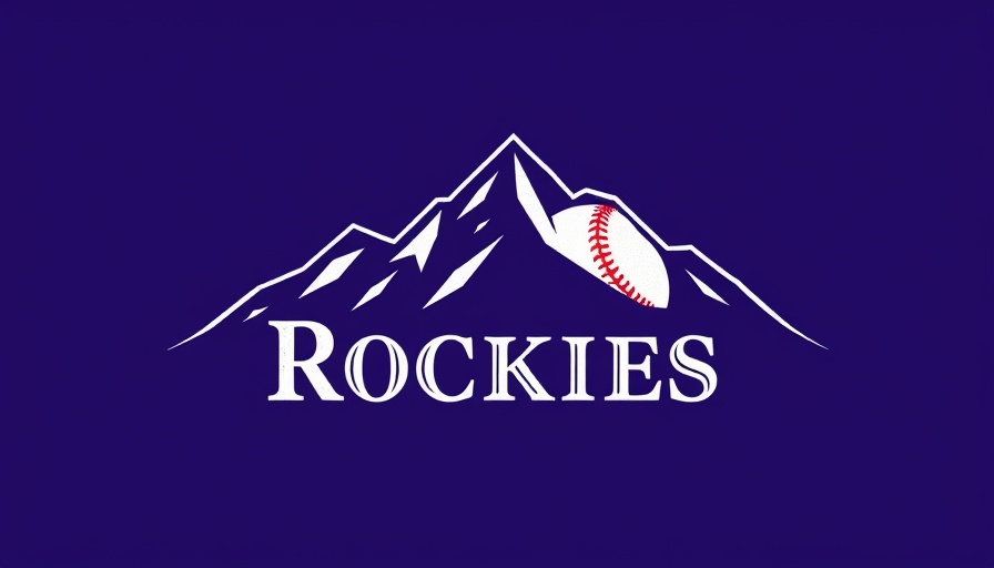 Colorado Rockies logo with mountain and baseball, highlighting seam height.