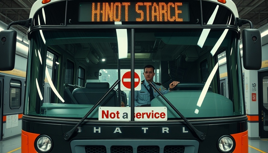 Denver news, bus with 'not in service' sign and officer inside.