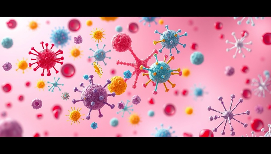 3D illustration of cellular structures and red blood cells, GLP-1 Pill for Obesity concept.
