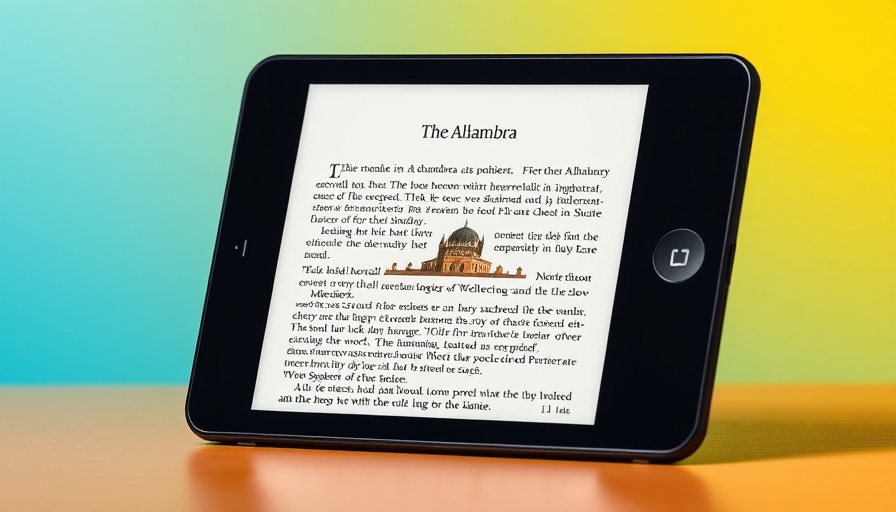 E-reader showing The Alhambra text, change Kindle language