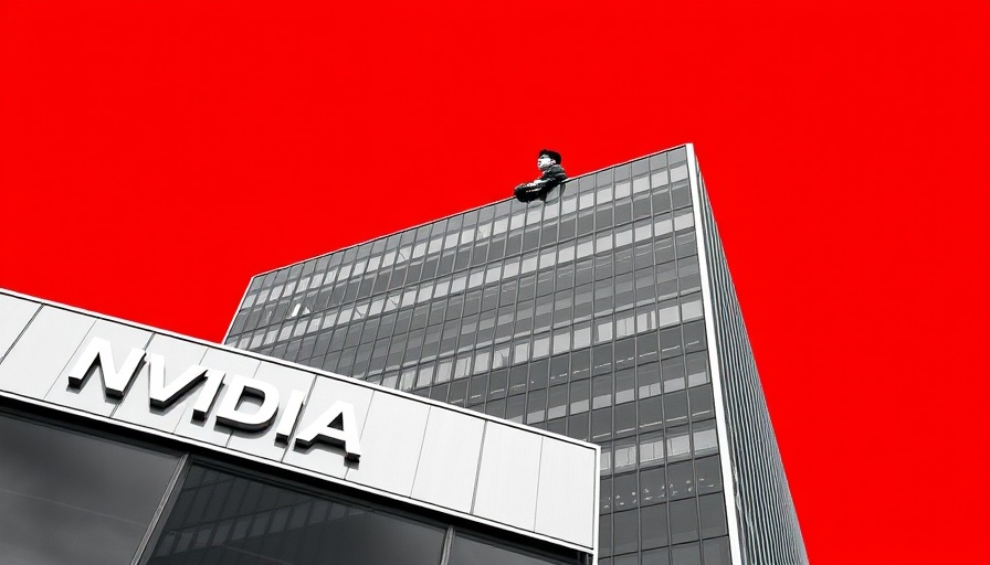 Modern design with person over NVIDIA logo, red background.
