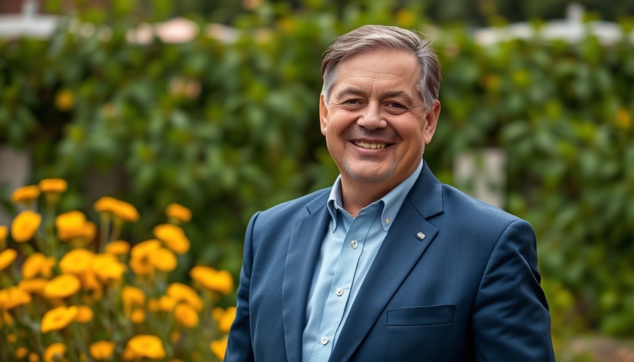 Man smiling in a garden, related to fraud claims.