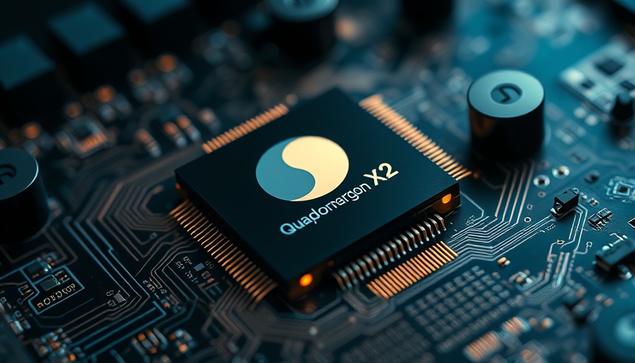 Qualcomm Snapdragon X2 chip on futuristic motherboard