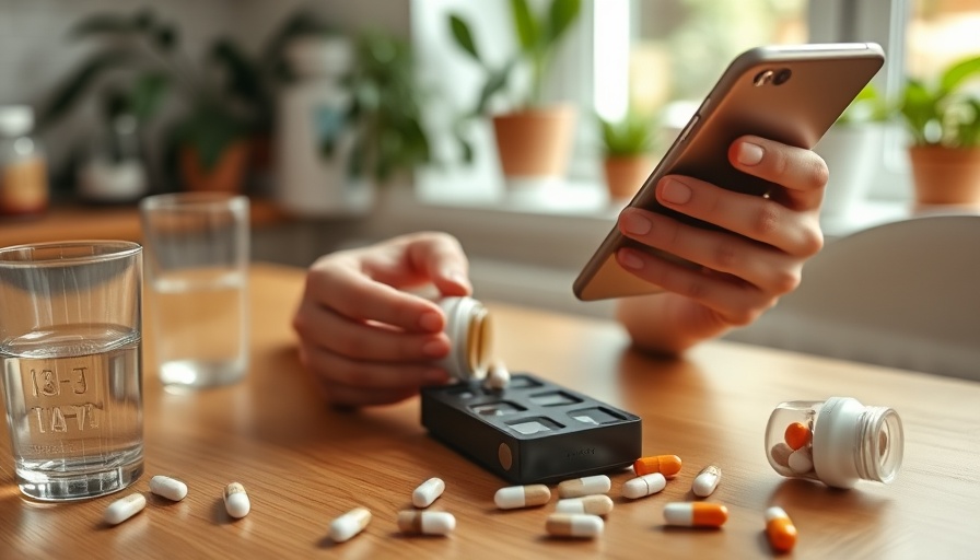 Person examining supplements with phone, considering interactions with blood pressure meds.