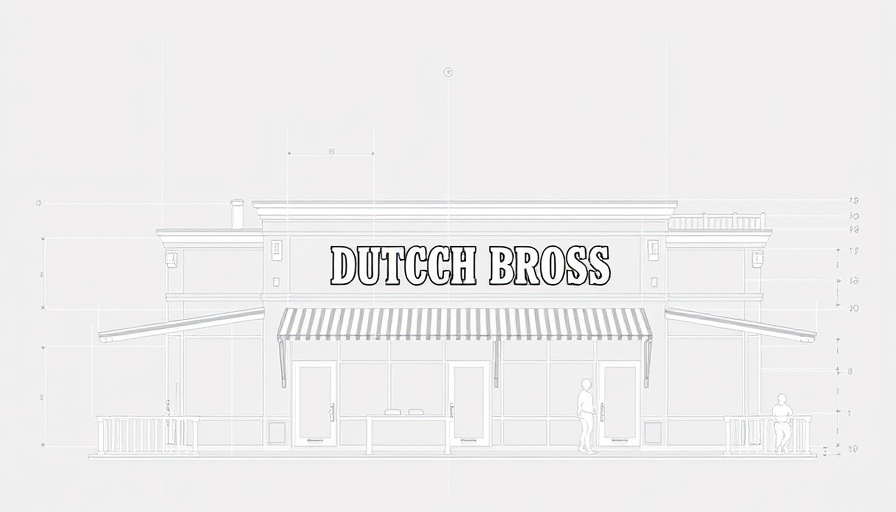 Dutch Bros Coffee shop blueprint showing building elevations in Denver.