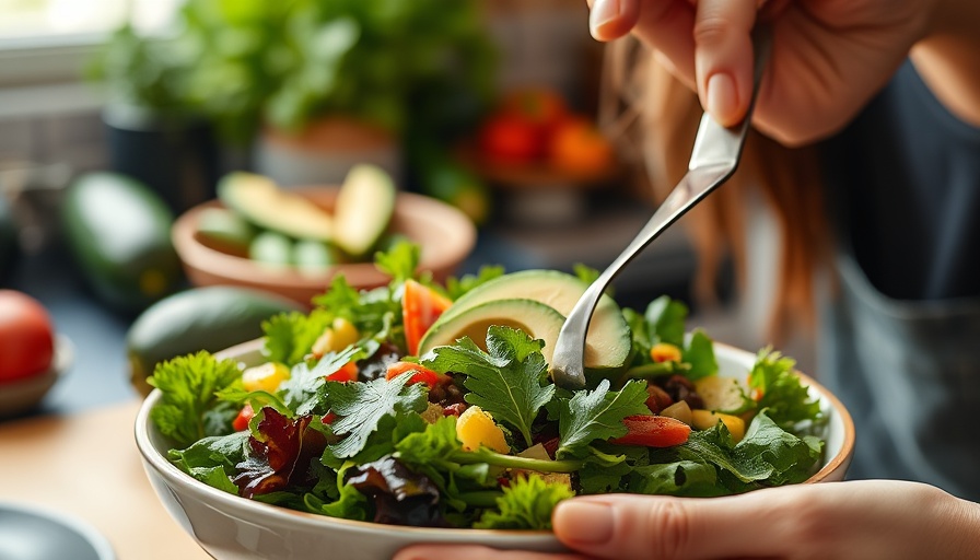 Nutritious salad of fat-burning foods for weight loss.