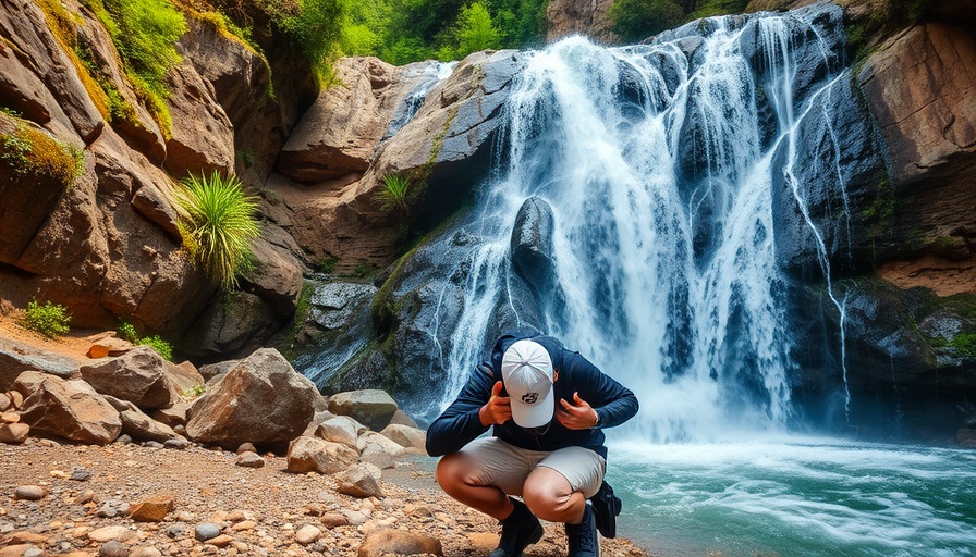 Photographer at Boulder Falls capturing scenic waterfall view