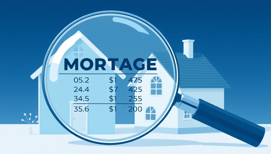 Illustration of today's mortgage rates with house and magnifying glass.