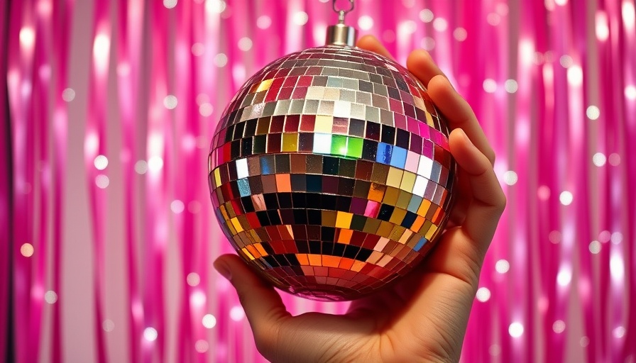Festive disco ball with pink streamers for entertainment in Denver.