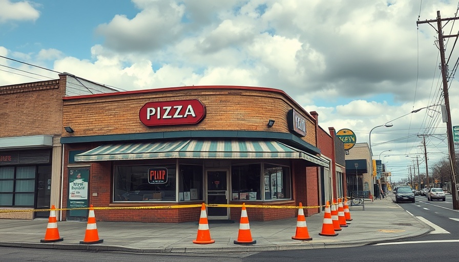 Retro pizza restaurant under construction in Denver.