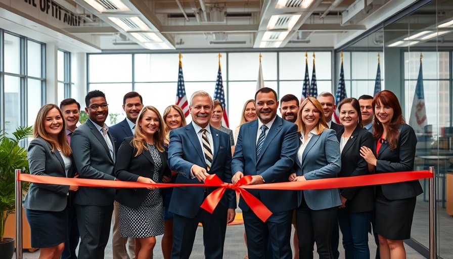 Ceremony at USPTO Denver Office with ribbon cutting event.
