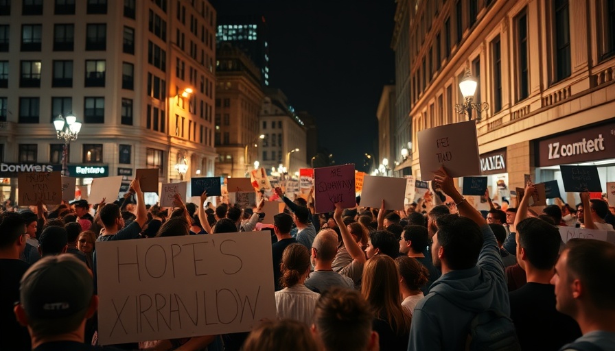Protesters advocating amidst hostage release negotiations with signs and flags.
