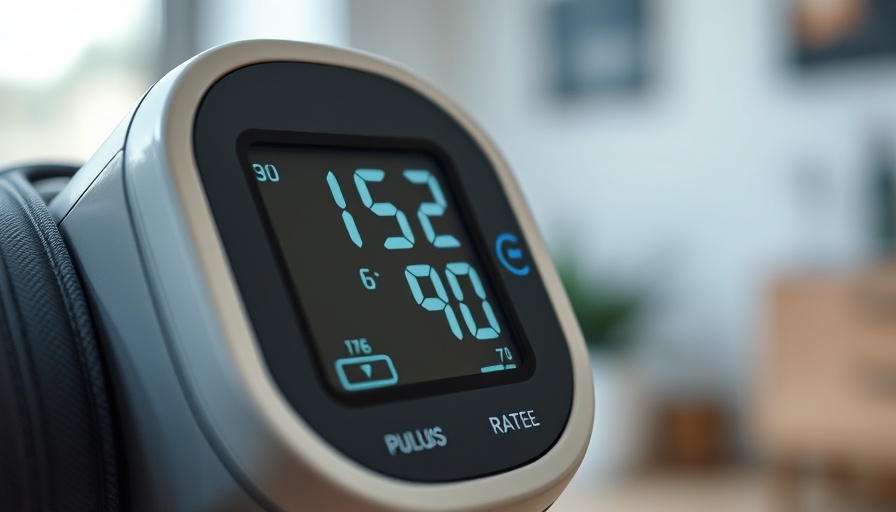 Digital blood pressure monitor showing 152/90 and pulse 76 readings.
