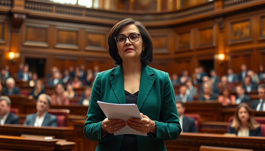 Catherine Fookes MP achievements: female leader speaking in parliament