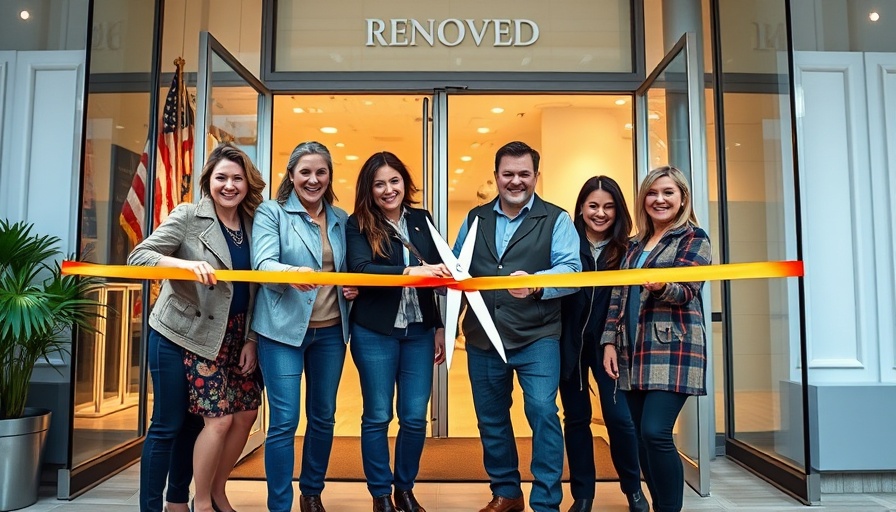 Usk Co-op transformation ribbon-cutting ceremony with team.