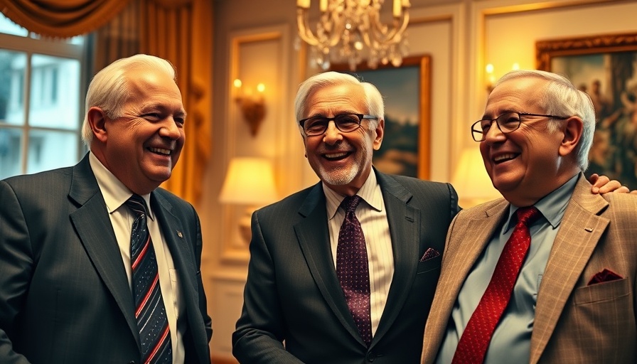 Three gentlemen celebrating David Dai Williams Cricket Legacy in a warm setting.