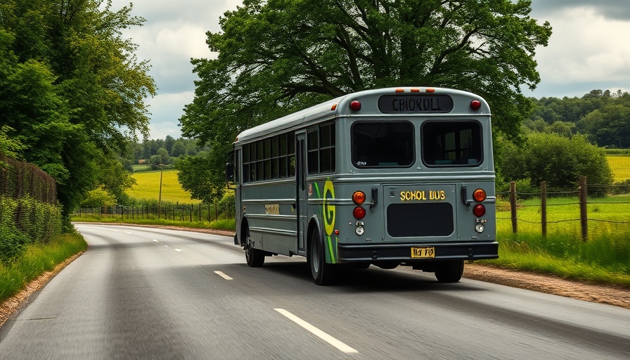 Monmouthshire school minibus on rural road amid greenery