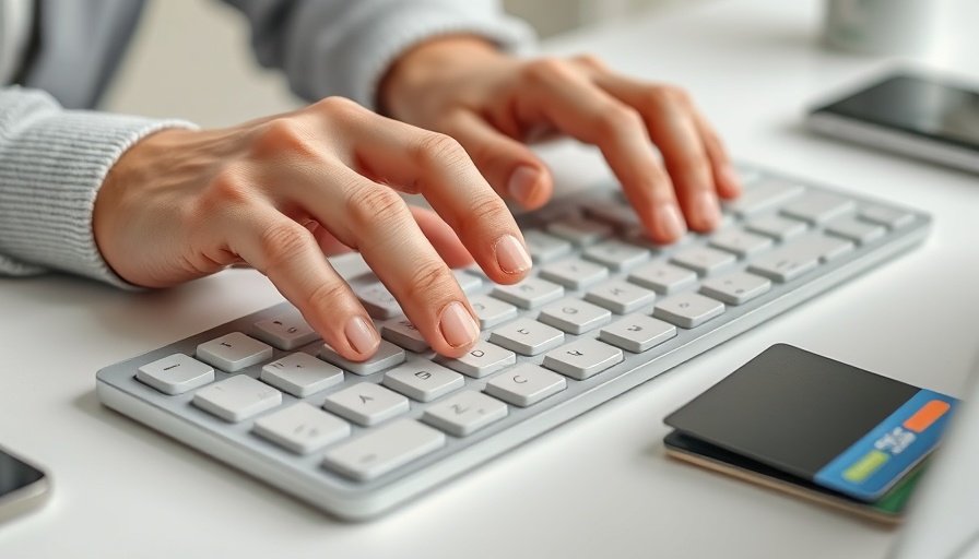 Cautious hands with credit card near keyboard, Amazon Prime Day scams