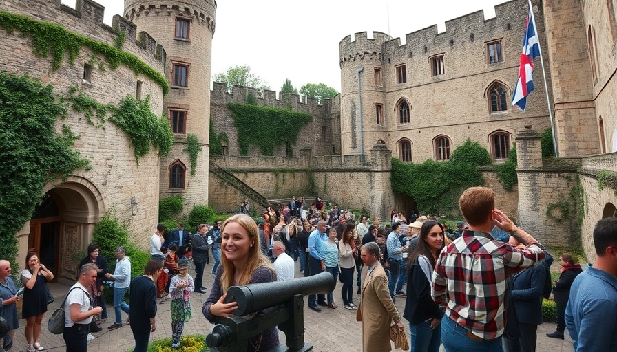 People celebrating Wales National Armed Forces Day at a castle.