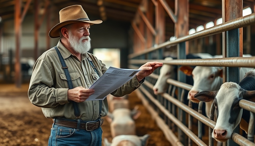 Farmer discusses Bluetongue regulations impact in barn.