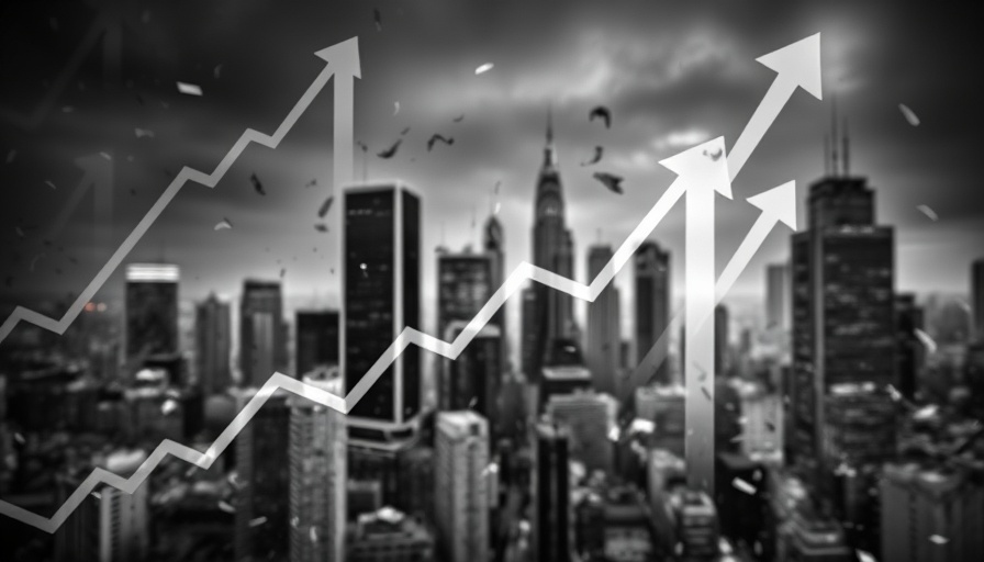 Abstract depiction of economic chaos with upward arrows.