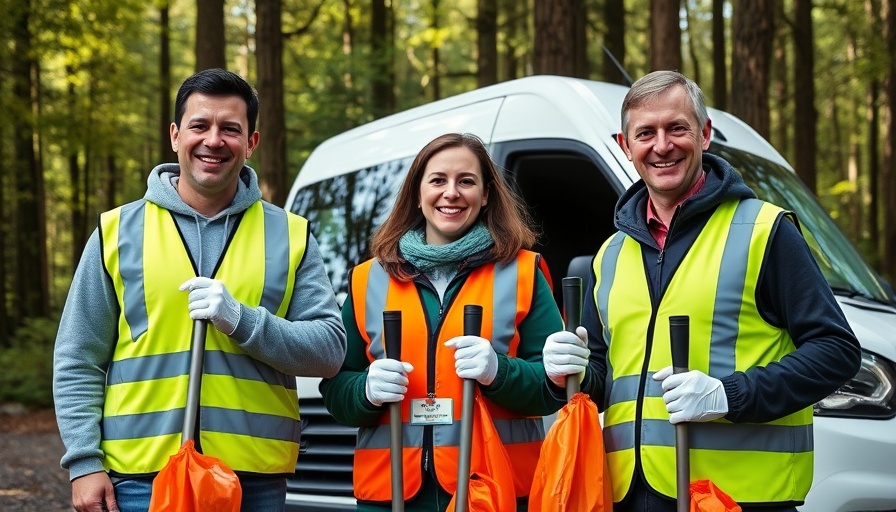 MBACT Cwmbran Volunteer Group: Volunteers with litter pickers near a van.