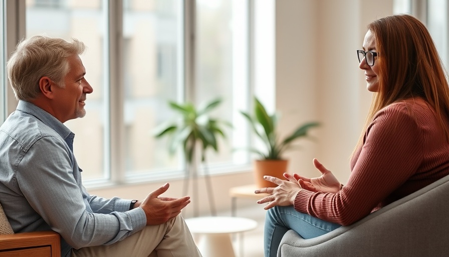Couple in therapy session discussing issues with a counselor.