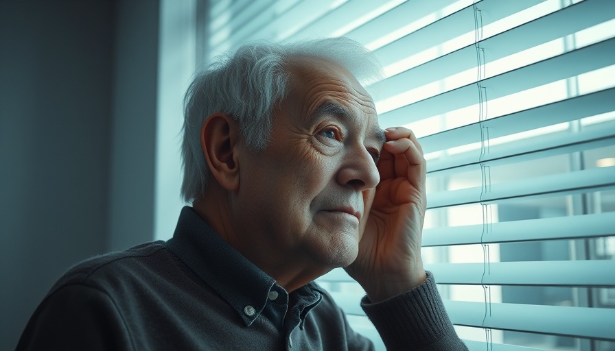 Heatwave safety alert observed by elderly man indoors.