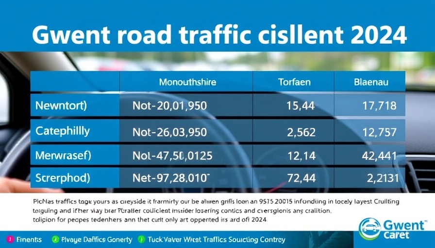 Gwent Police collision locations infographic with top five sites.