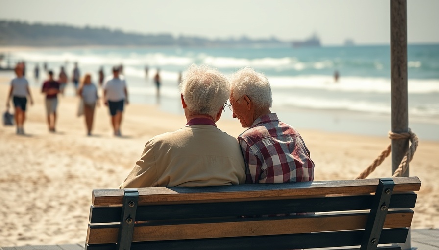 Elderly couple at the beach reflecting on retirement in Wales.