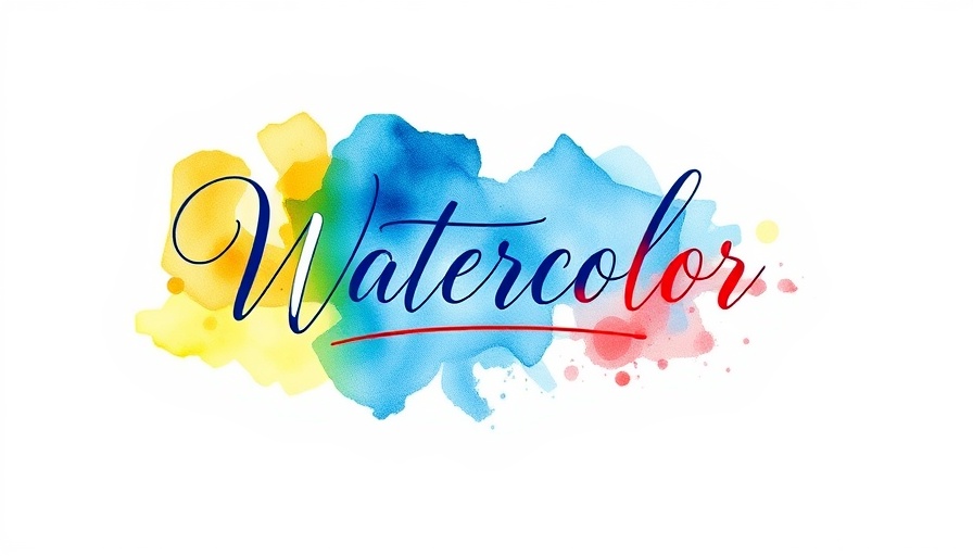 Colorful watercolor logo art with abstract strokes.