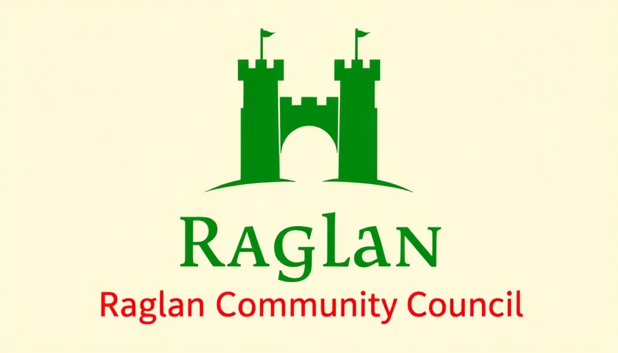 Raglan Community Council logo with castle towers.