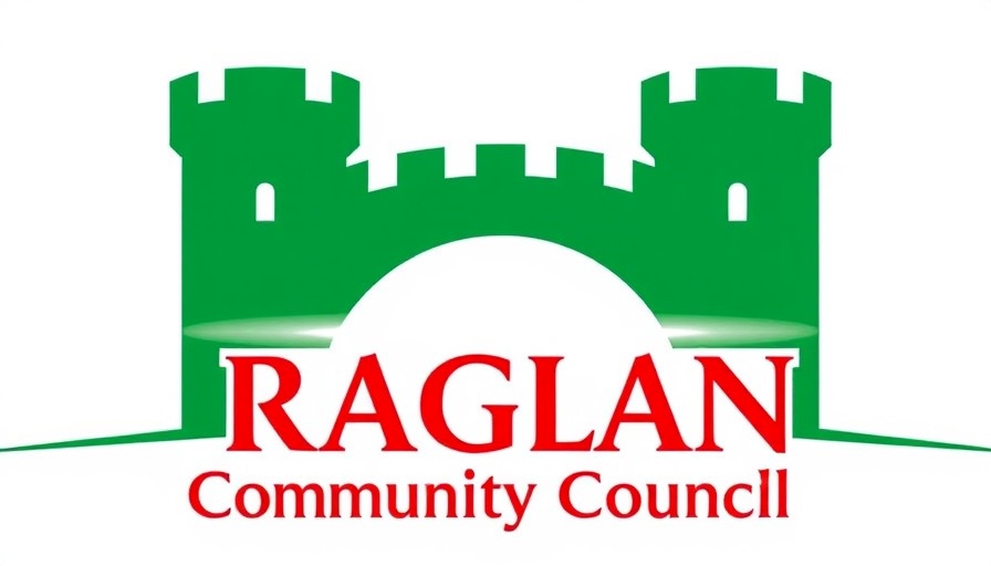 Raglan Community Council logo with castle towers.