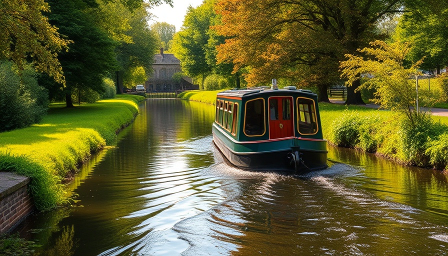 Welsh Government canal funding: Scenic narrowboat on lush canal