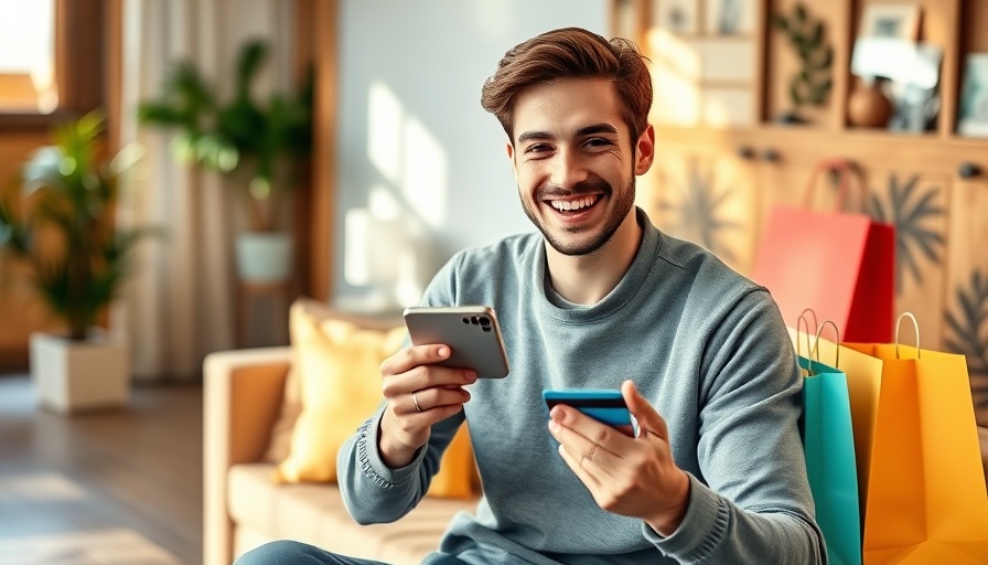 Young man with credit card and phone showing growth of Buy Now Pay Later model.