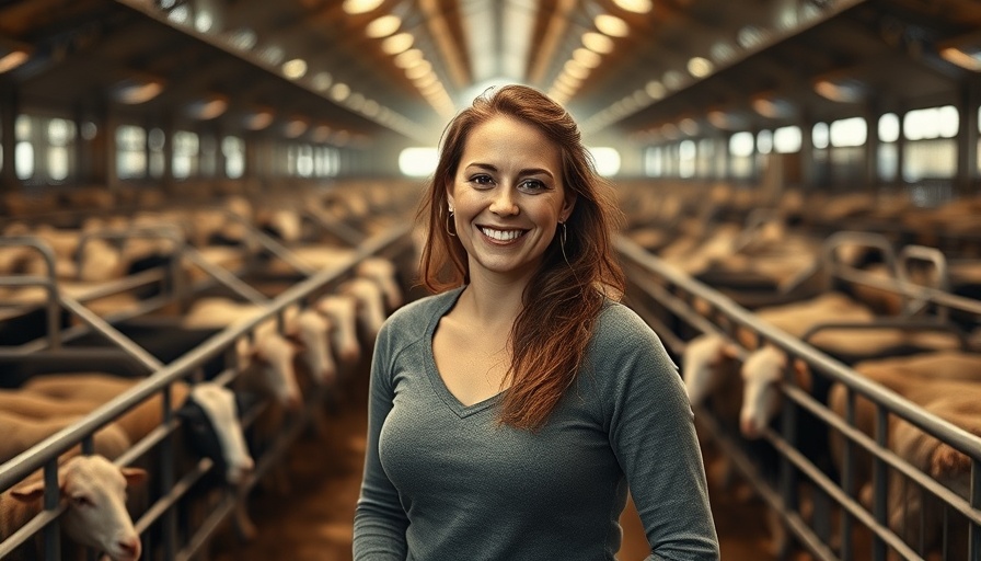 Laura Ann Jones defected to Reform UK - woman in livestock market smiling