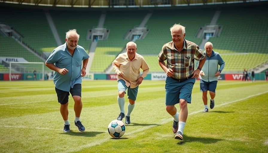 Wales Over 50s Walking Football Championship players at a match.