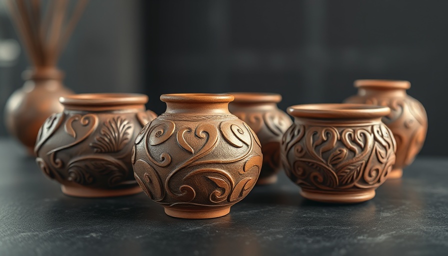 Artistic pottery pieces from Hannan Jones Perspective(s) exhibition Caerleon.