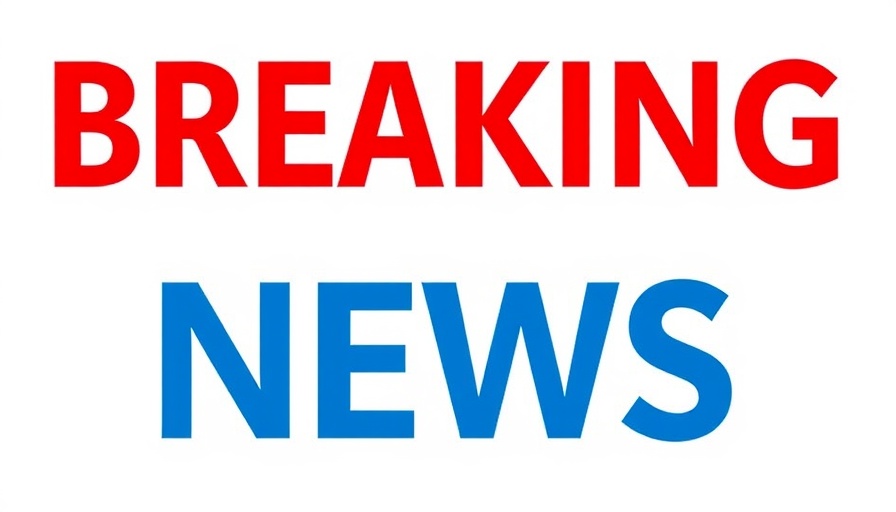 Breaking News alert banner in red and blue.