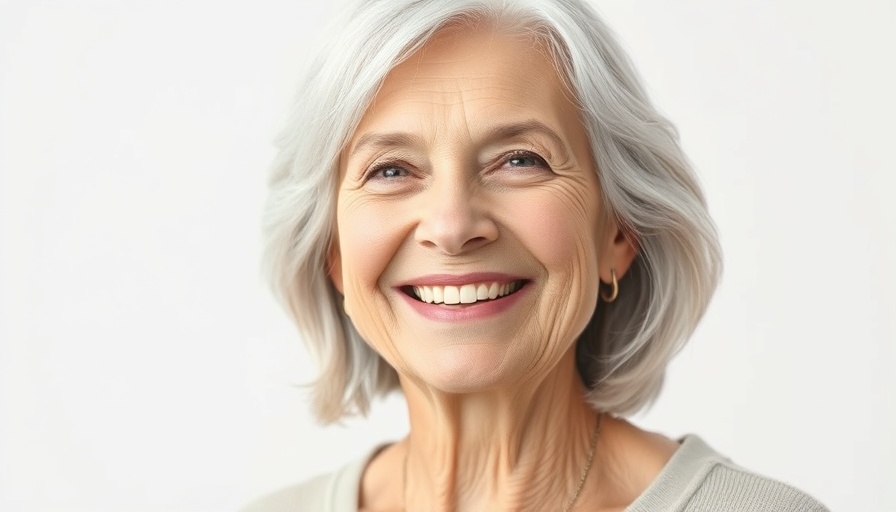Older woman with silver hair smiling cheerfully, relating to Monmouthshire waste reduction success.