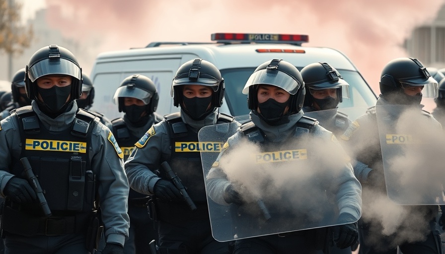 Essex police controlling a situation with smoke near a van.